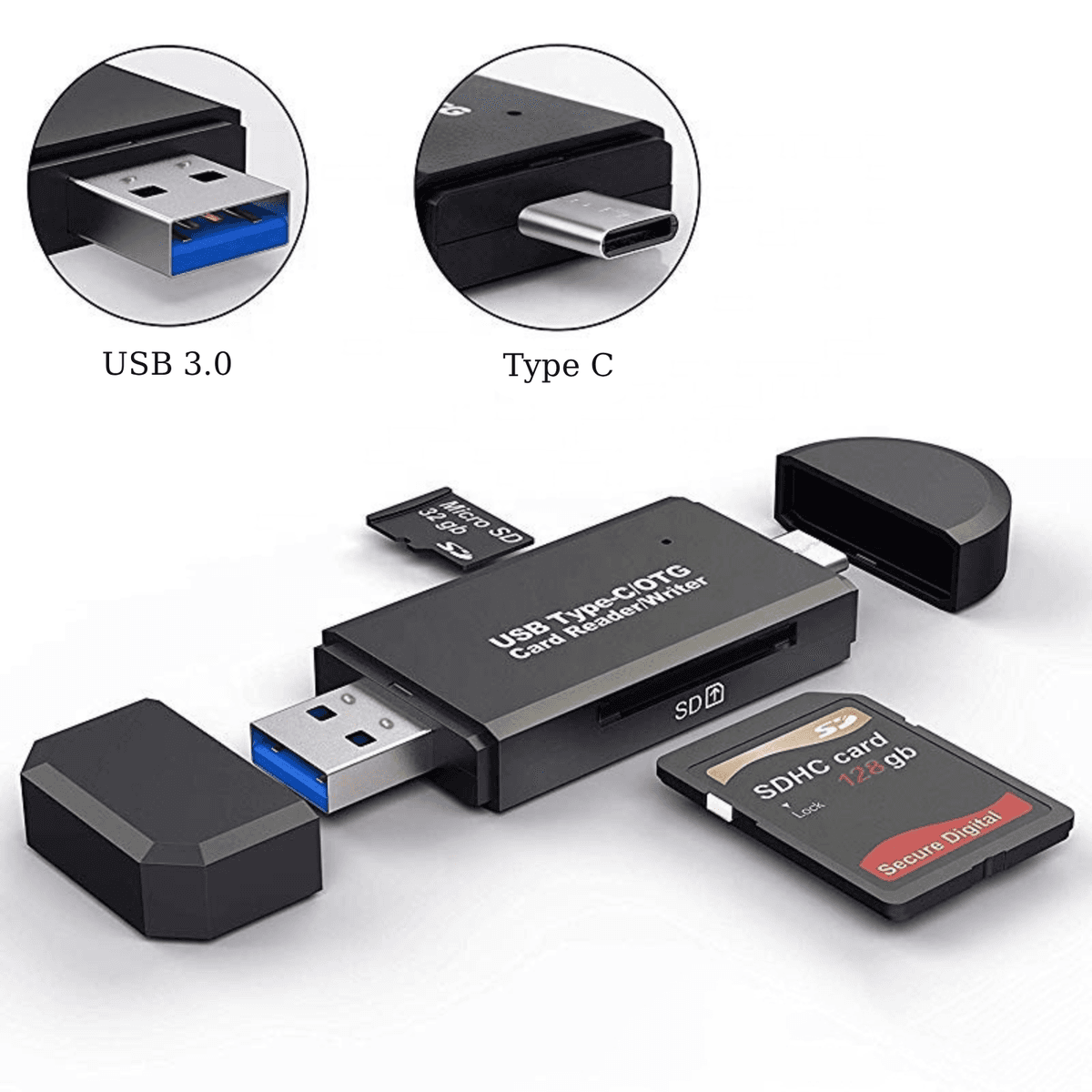 OTG Card Reader 2 в 1 USB 3.0 Stone SD/TF Type-C (ST-SC096)