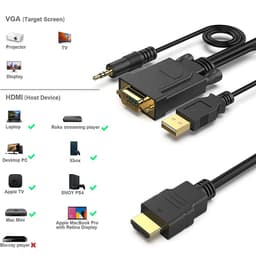 Кабель HDMI — VGA з аудіо 3.5 мм та живленням USB Stone ST-HDVGA3.5USB-1.8M — мініатюра 3