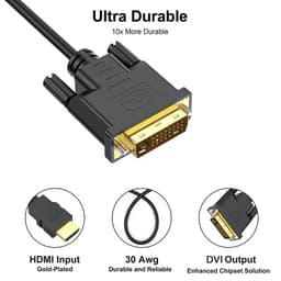 Кабель HDMI (тато) — DVI-D 24+1 (тато), двонаправлений, 1080P Stone ST-HD-DVI-10M — мініатюра 3