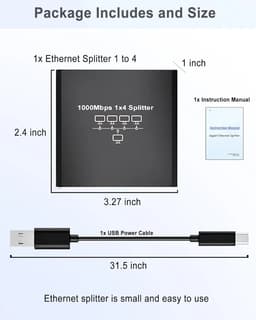 RJ45 Ethernet-розгалужувач 1 на 4 порти — Gigabit 1000 Мбіт/с Stone ST-RJSP-1x4 — мініатюра 3