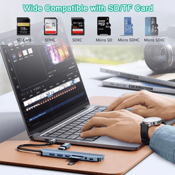 Хаб 8 в 1 SD/TF HDMI 4K30Hz USB2.0 USB 3.0 Type-C PD 100W Stone ST-H30 — мініатюра 5