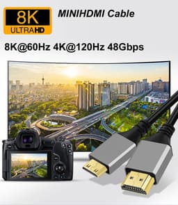 Кабель HDMI 2.1 (тато) — Mini HDMI (тато), 8K/60Hz Stone ST-Mini-HD-8K-1M — мініатюра 3