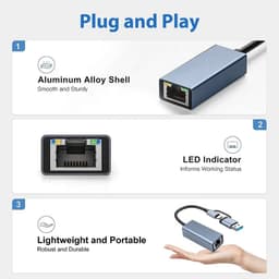 Мережевий адаптер 2 в 1 USB-A + Type-C — RJ45 Gigabit Ethernet Stone ST-NC2507G — мініатюра 2