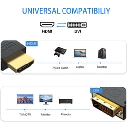 Кабель HDMI (тато) — DVI-D 24+1 (тато), двонаправлений, 1080P Stone ST-HD-DVI-10M — мініатюра 5