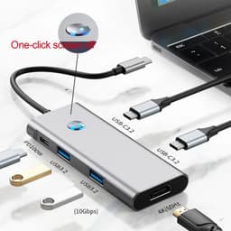 USB-C хаб 7-в-1 з HDMI 4K 60Hz та зарядкою 100W Stone ST-H55 — мініатюра 2
