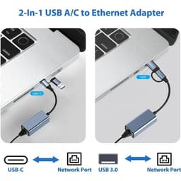 Мережевий адаптер 2 в 1 USB-A + Type-C — RJ45 Gigabit Ethernet Stone ST-NC2507G — мініатюра 4
