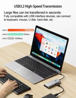 USB-C хаб 7-в-1 з HDMI 4K 60Hz та зарядкою 100W Stone ST-H55 — мініатюра 3