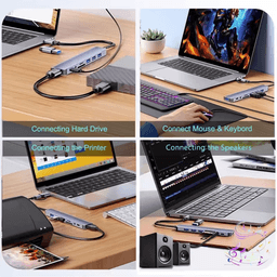 Хаб 8 в 1 SD/TF HDMI 4K30Hz USB2.0 USB 3.0 Type-C PD 100W Stone ST-H30 — мініатюра 7