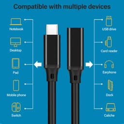 Подовжувач USB 3.2 Gen2 Type-C 20 Гбіт/с, 100 Вт Stone ST-TCMF-1M — мініатюра 5