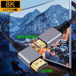 Кабель HDMI 2.1 (тато) — Mini HDMI (тато), 8K/60Hz Stone ST-Mini-HD-8K-1M — мініатюра 5