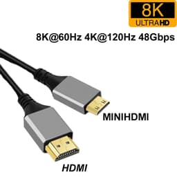 Кабель HDMI 2.1 (тато) — Mini HDMI (тато), 8K/60Hz Stone ST-Mini-HD-8K-1M — мініатюра 6
