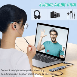 Хаб 8 в 1 SD/TF HDMI 4K30Hz USB2.0 USB 3.0 Type-C PD 100W Stone ST-H30 — мініатюра 8