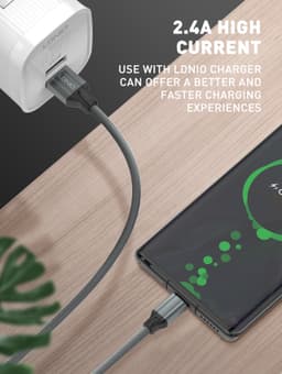Кабель USB-A на Type-C Lndio 1м 30 Ватт (LS441) — мініатюра 5